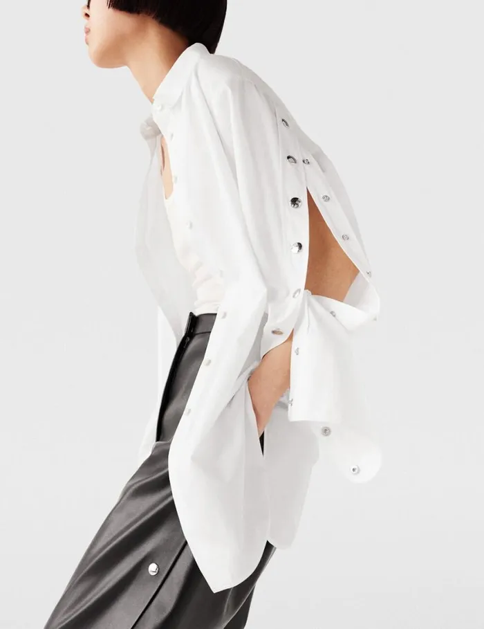 Women Classic Collar LongSleeve Shirt Pure White Stella McCartney Shirts And Tops Women Classic Collar LongSleeve Shirt Pure White Stella McCartney Shirts And Tops