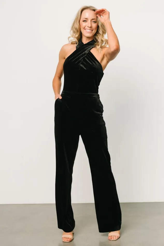 Women Cleopatra Velvet Jumpsuit Black Baltic Born Jumpsuits and Rompers