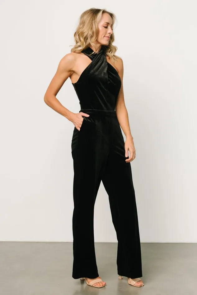 Women Cleopatra Velvet Jumpsuit Black Baltic Born Jumpsuits and Rompers Women Cleopatra Velvet Jumpsuit Black Baltic Born Jumpsuits and Rompers