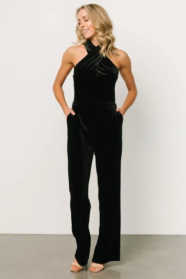 Women Cleopatra Velvet Jumpsuit Black Baltic Born Jumpsuits and Rompers Women Cleopatra Velvet Jumpsuit Black Baltic Born Jumpsuits and Rompers