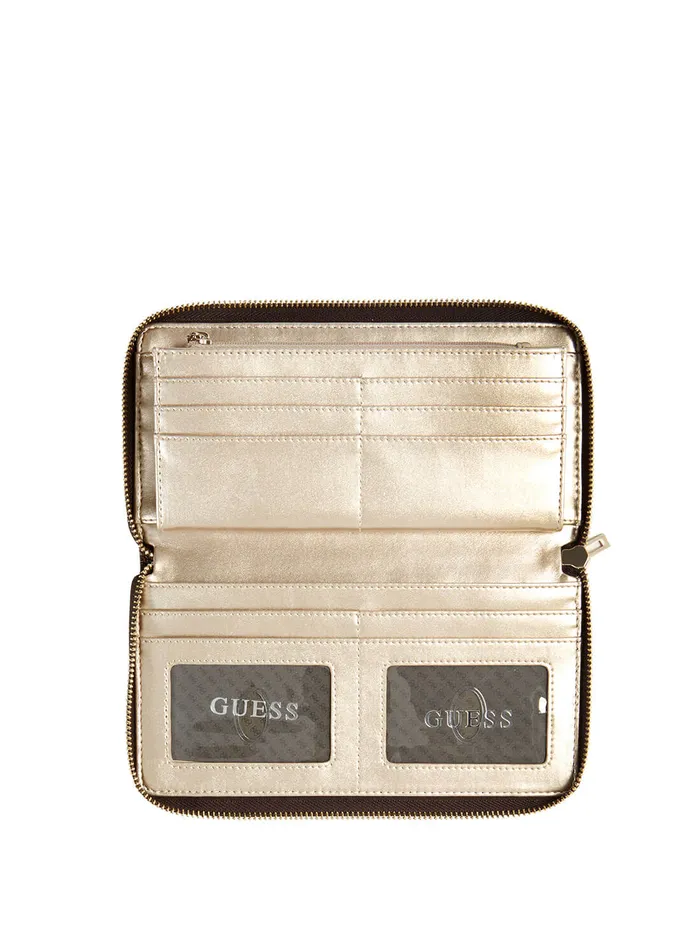 Women Clutches GUESS Brown Noelle Cheque Organiser Wallet Women Clutches GUESS Brown Noelle Cheque Organiser Wallet