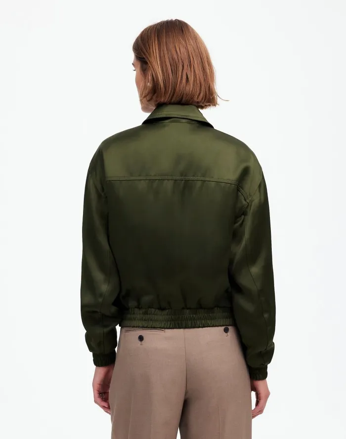 Women Coats Jackets Madewell Relaxed ZipFront Bomber Jacket Mossy Umber