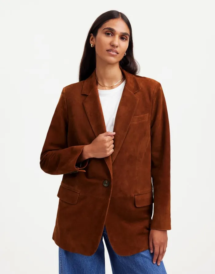 Women Coats Jackets Madewell The Kline Blazer Soft Mahogany