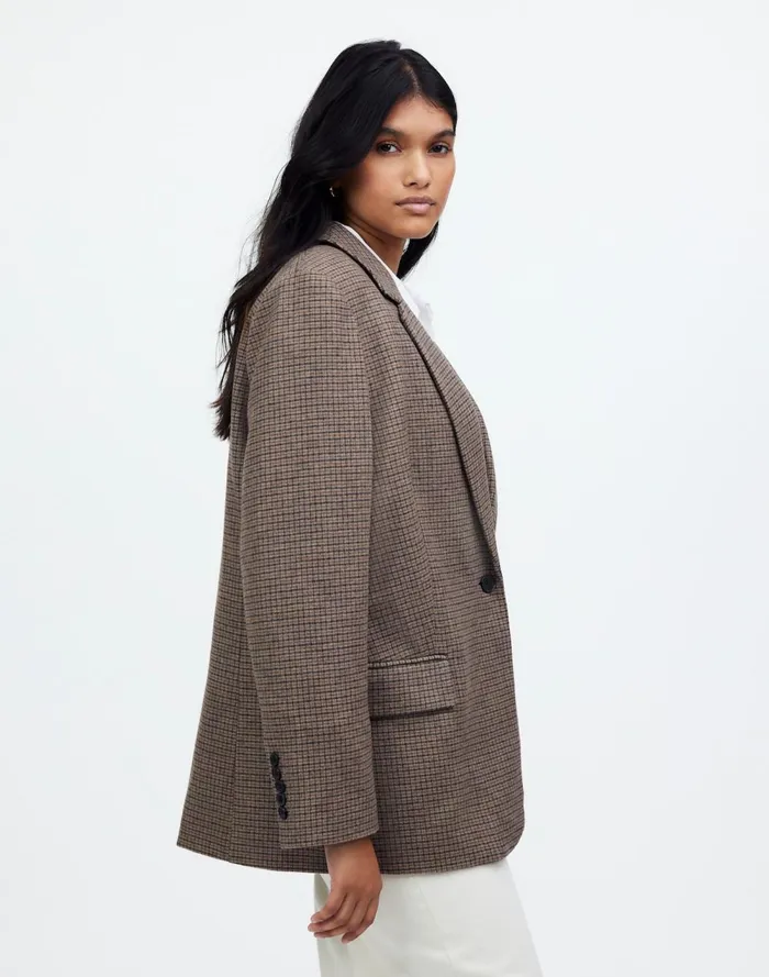 Women Coats Jackets Madewell The Plus Kline Blazer Parton Check