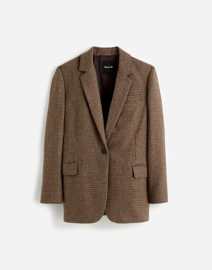 Women Coats Jackets Madewell The Plus Kline Blazer Parton Check