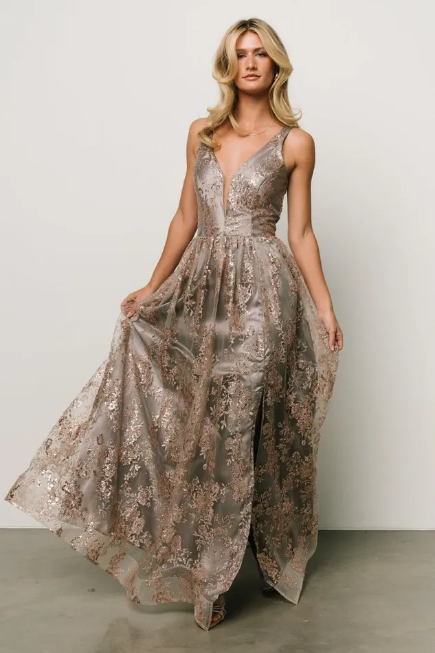 Women Cosette Sequin Shimmer Gown Eucalyptus Rose Baltic Born Embellished and Sequined Women Cosette Sequin Shimmer Gown Eucalyptus Rose Baltic Born Embellished and Sequined