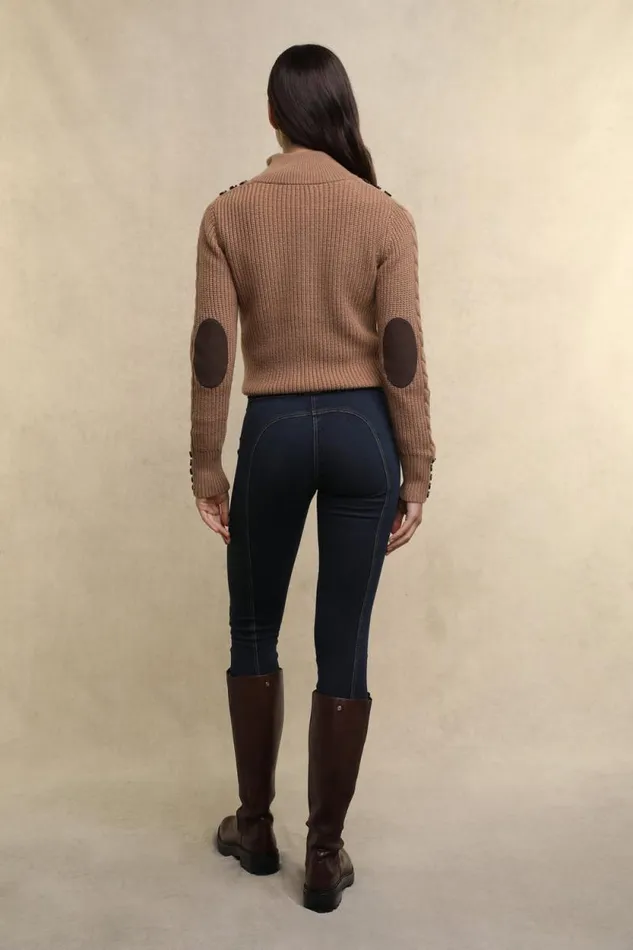 Women Country Cable Quarter Zip Knit Caramel Holland Cooper Knitwear Women Country Cable Quarter Zip Knit Caramel Holland Cooper Knitwear
