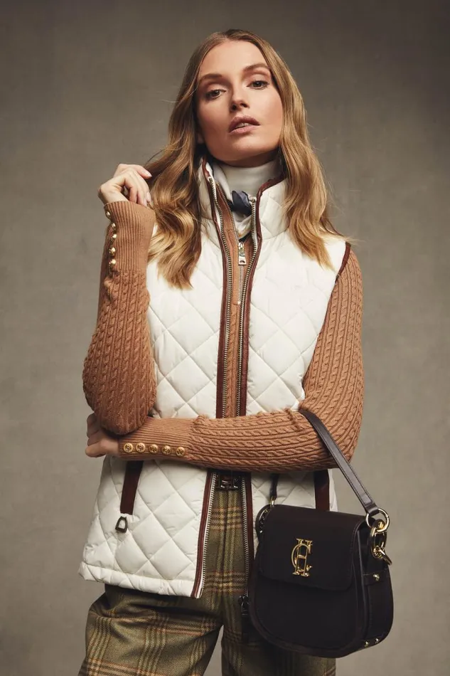 Women Country Quilted Gilet Cream Holland Cooper Gilets