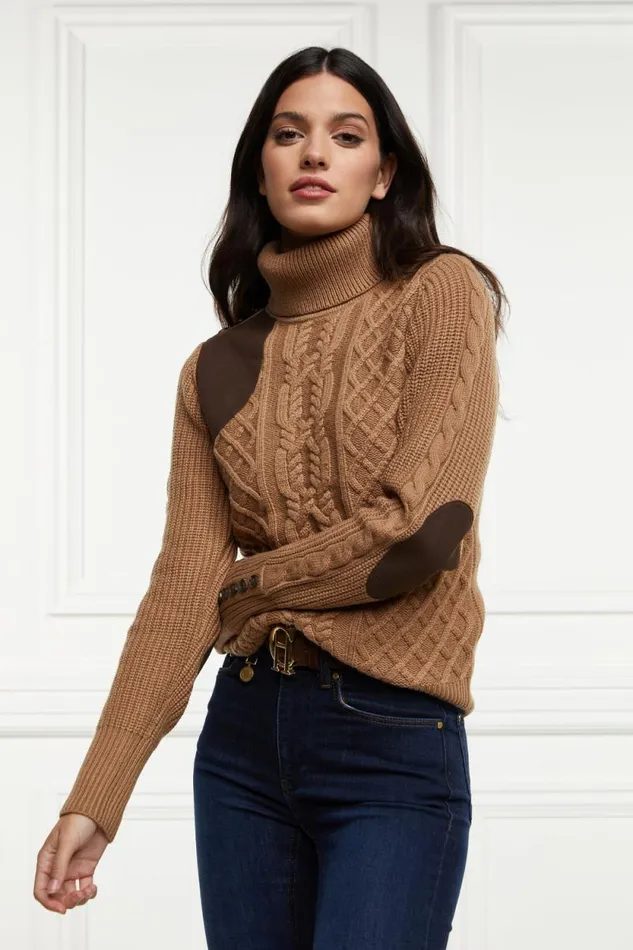 Women Country Roll Neck Knit Caramel Holland Cooper Knitwear