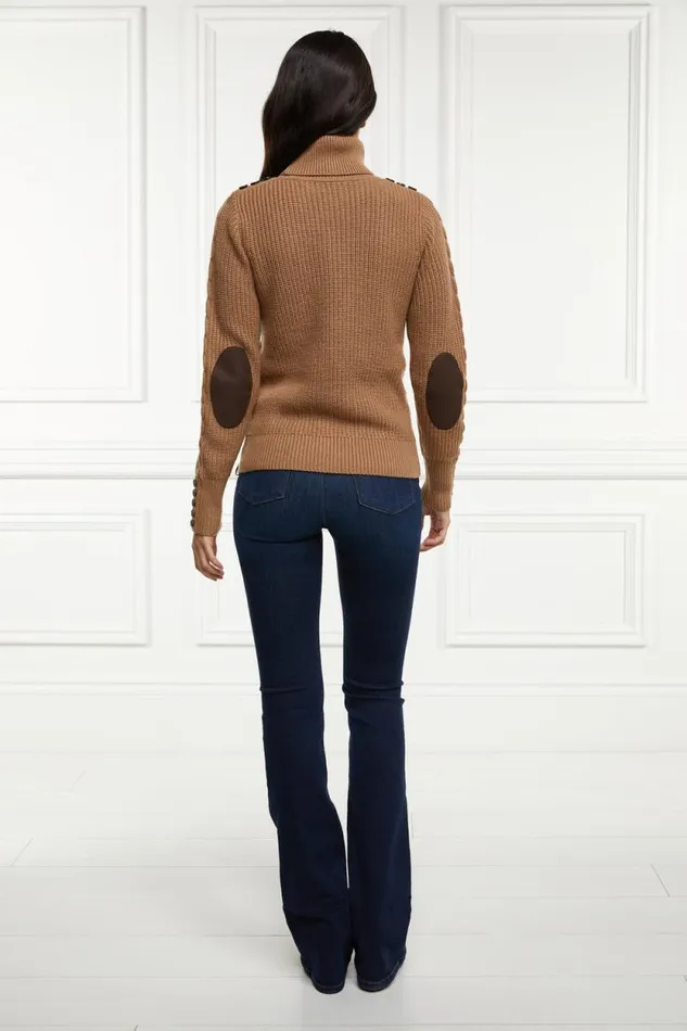 Women Country Roll Neck Knit Caramel Holland Cooper Knitwear Women Country Roll Neck Knit Caramel Holland Cooper Knitwear