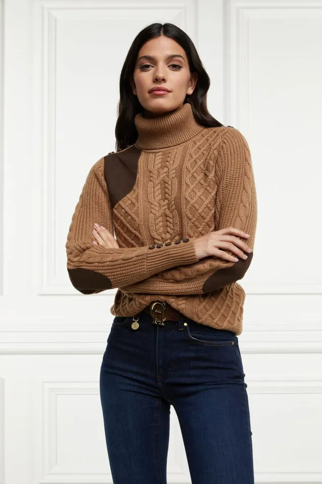 Women Country Roll Neck Knit Caramel Holland Cooper Knitwear Women Country Roll Neck Knit Caramel Holland Cooper Knitwear