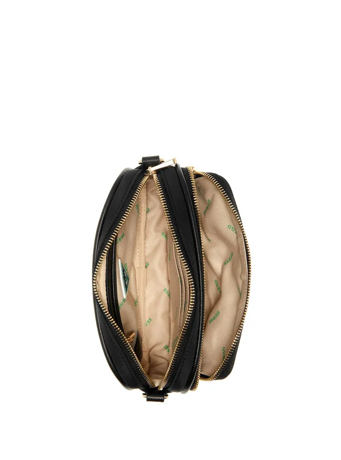 Women Crossbody GUESS Eco Black Gemma Crossbody Bag
