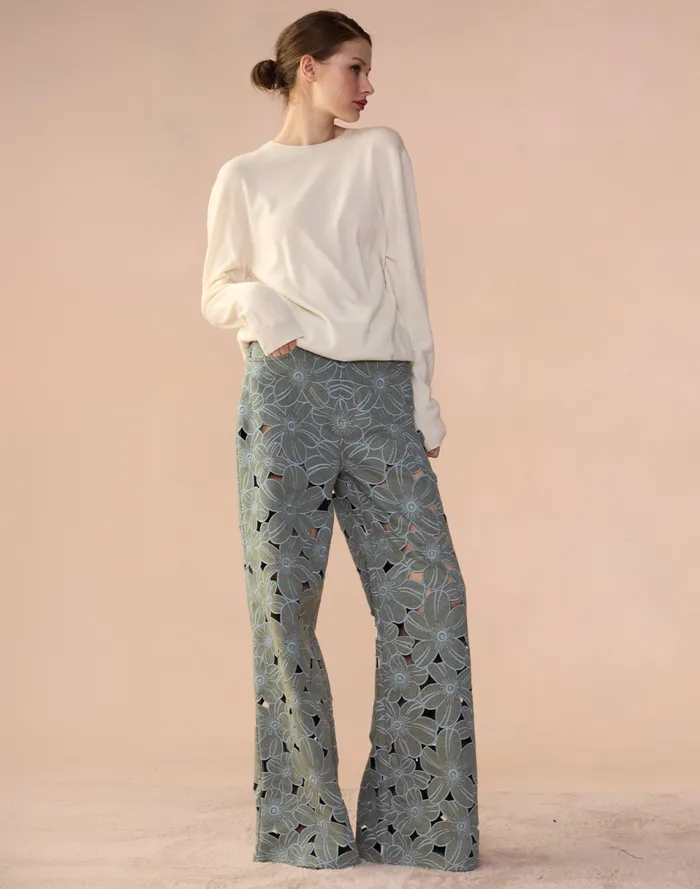 Women Cynthia Rowley Bottoms Flora Cutout Jeans Lghwsh
