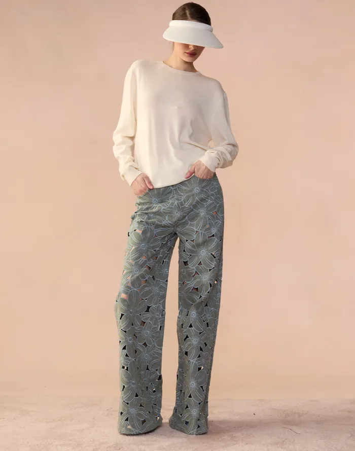 Women Cynthia Rowley Bottoms Flora Cutout Jeans Lghwsh Women Cynthia Rowley Bottoms Flora Cutout Jeans Lghwsh