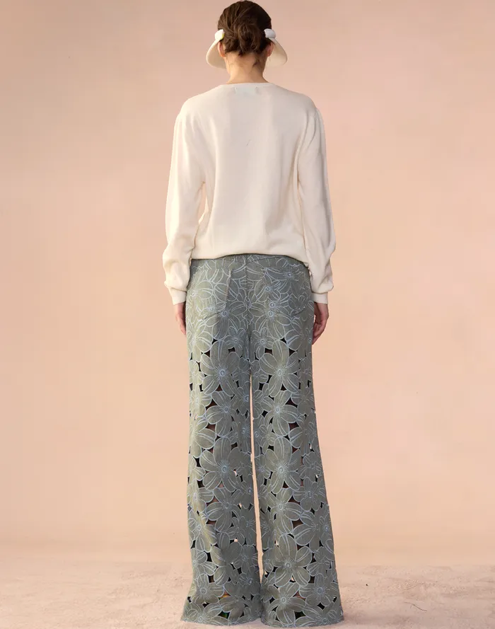 Women Cynthia Rowley Bottoms Flora Cutout Jeans Lghwsh Women Cynthia Rowley Bottoms Flora Cutout Jeans Lghwsh