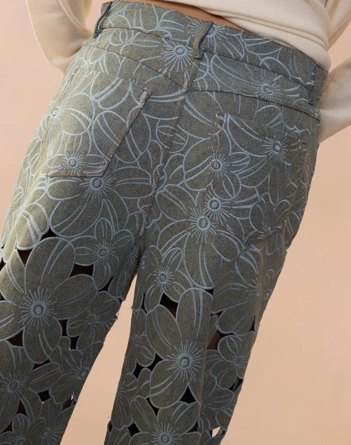 Women Cynthia Rowley Bottoms Flora Cutout Jeans Lghwsh Women Cynthia Rowley Bottoms Flora Cutout Jeans Lghwsh