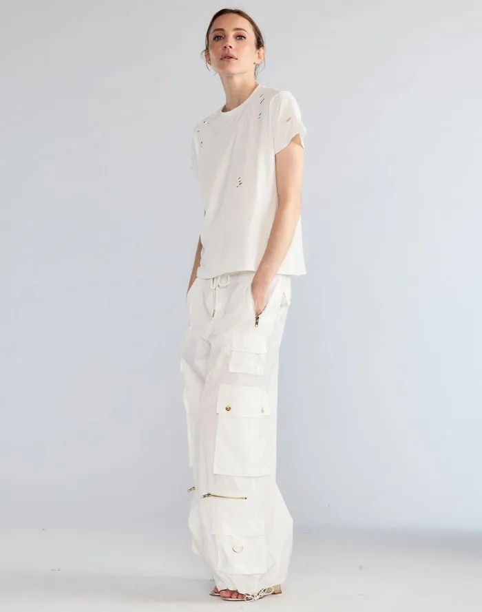 Women Cynthia Rowley Bottoms Kim Cargo Pant White Women Cynthia Rowley Bottoms Kim Cargo Pant White
