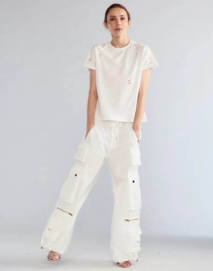 Women Cynthia Rowley Bottoms Kim Cargo Pant White Women Cynthia Rowley Bottoms Kim Cargo Pant White