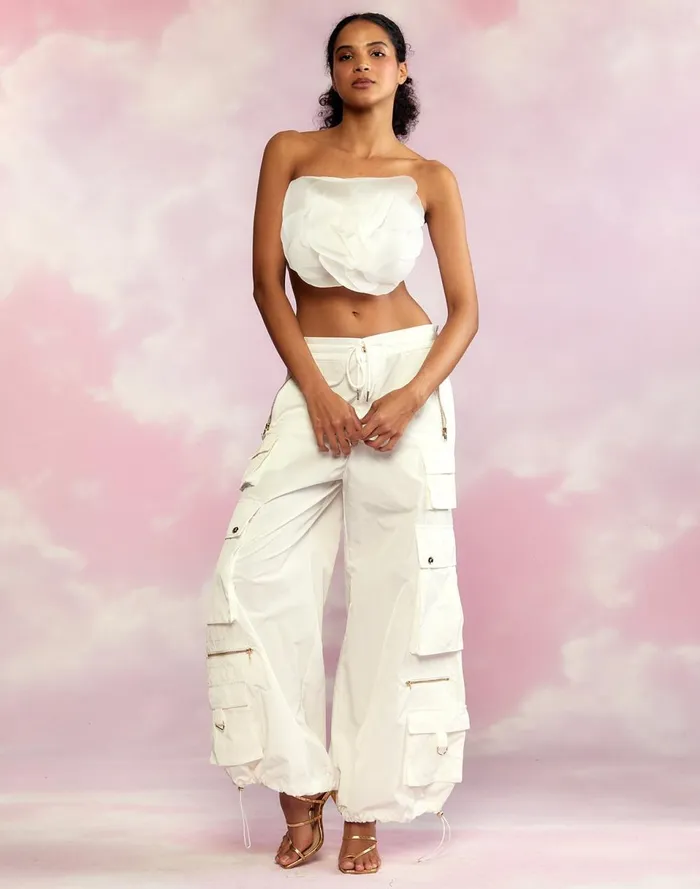 Women Cynthia Rowley Bottoms Kim Cargo Pant White Women Cynthia Rowley Bottoms Kim Cargo Pant White