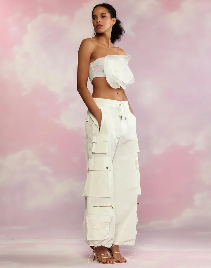Women Cynthia Rowley Bottoms Kim Cargo Pant White Women Cynthia Rowley Bottoms Kim Cargo Pant White