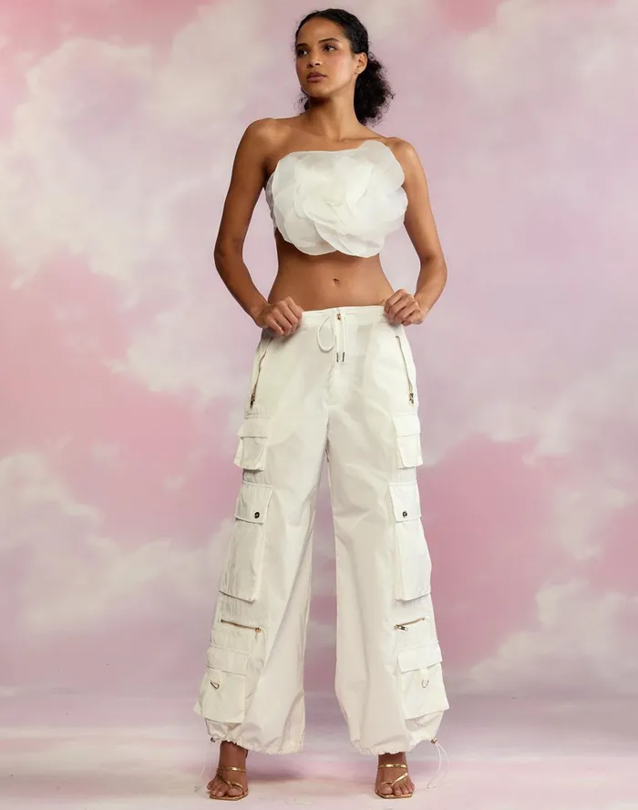 Women Cynthia Rowley Bottoms Kim Cargo Pant White Women Cynthia Rowley Bottoms Kim Cargo Pant White