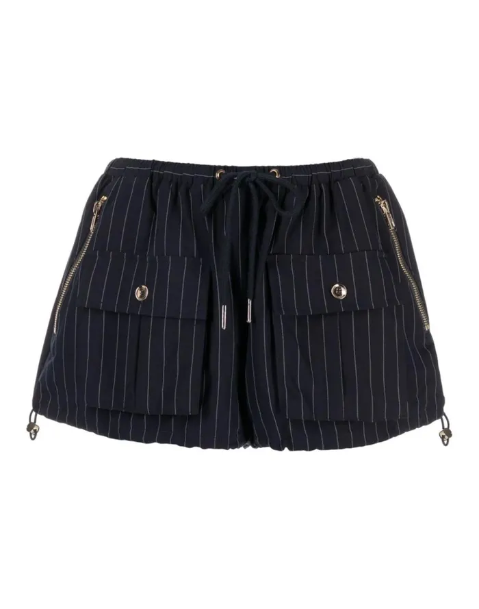 Women Cynthia Rowley Bottoms Pinstripe Cargo Bloomer Short Blue Women Cynthia Rowley Bottoms Pinstripe Cargo Bloomer Short Blue