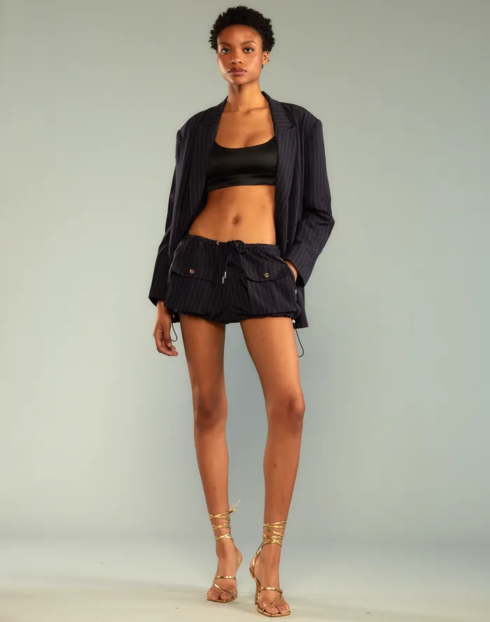 Women Cynthia Rowley Bottoms Pinstripe Cargo Bloomer Short Blue Women Cynthia Rowley Bottoms Pinstripe Cargo Bloomer Short Blue
