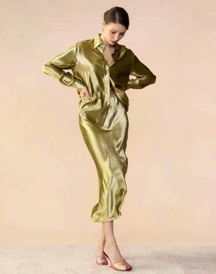 Women Cynthia Rowley Bottoms Shimmering Siren Skirt Green Women Cynthia Rowley Bottoms Shimmering Siren Skirt Green