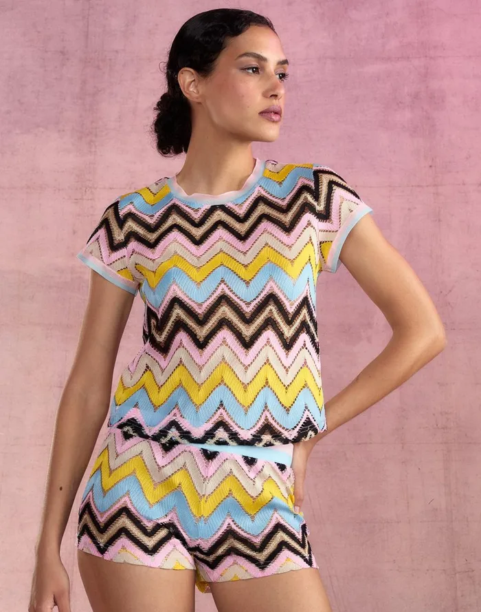 Women Cynthia Rowley Bottoms Zigzag Knit Trunks Ylwmt Women Cynthia Rowley Bottoms Zigzag Knit Trunks Ylwmt