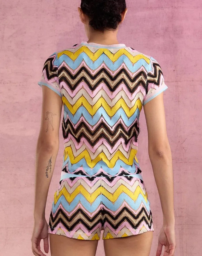 Women Cynthia Rowley Bottoms Zigzag Knit Trunks Ylwmt Women Cynthia Rowley Bottoms Zigzag Knit Trunks Ylwmt