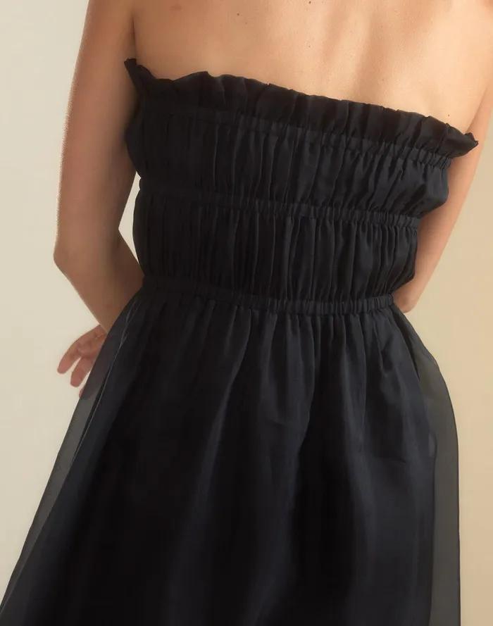 Women Cynthia Rowley Dresses Buckle Up Silk Organza Dress Black Women Cynthia Rowley Dresses Buckle Up Silk Organza Dress Black
