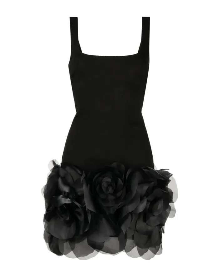Women Cynthia Rowley Dresses Kourtney Organza Flower Hem Dress Black Women Cynthia Rowley Dresses Kourtney Organza Flower Hem Dress Black