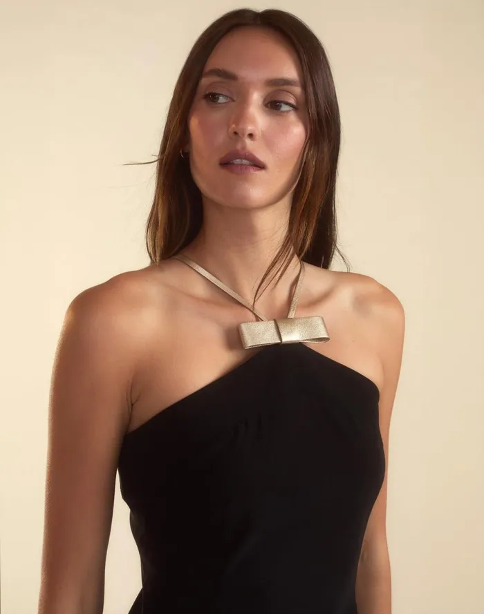 Women Cynthia Rowley Dresses The Little Bow Dress Black Women Cynthia Rowley Dresses The Little Bow Dress Black