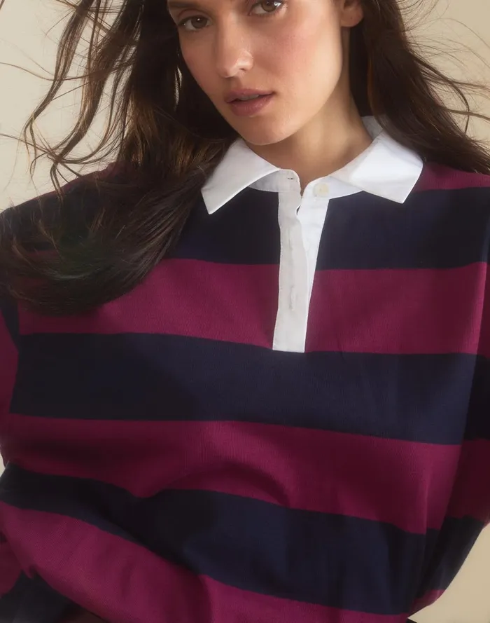 Women Cynthia Rowley Tops Ardie Striped Rugby Shirt Nabur Women Cynthia Rowley Tops Ardie Striped Rugby Shirt Nabur