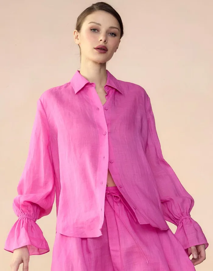 Women Cynthia Rowley Tops Baleira Blouse Htpnk