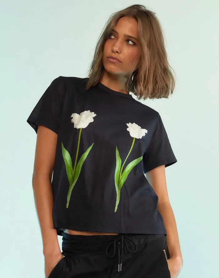 Women Cynthia Rowley Tops Everyday Tees Black