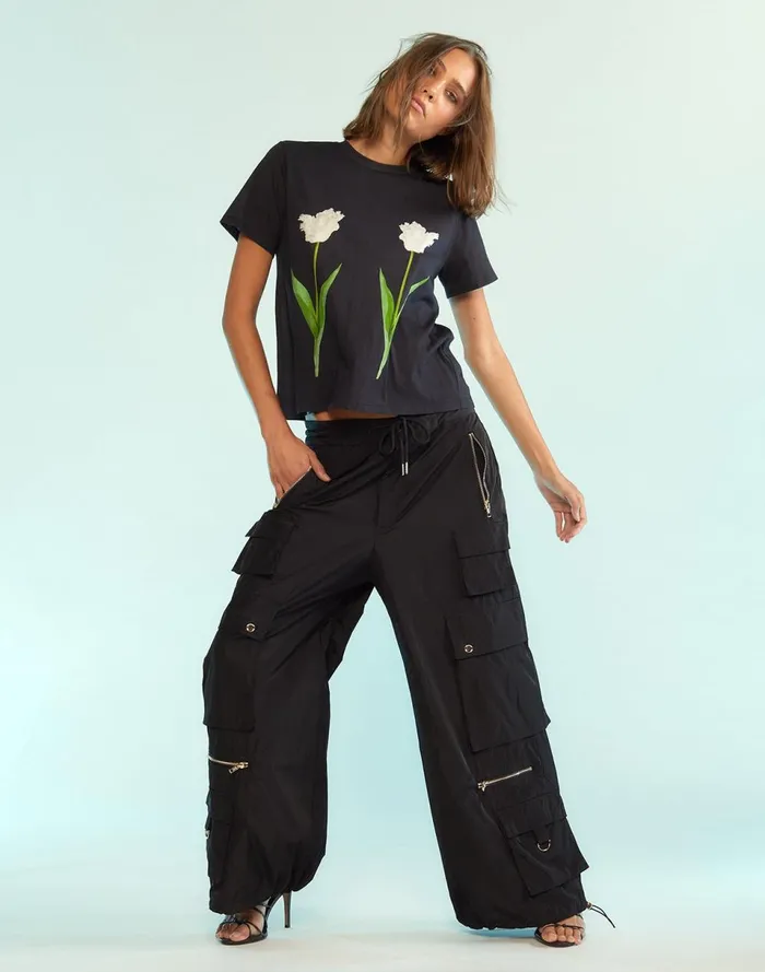 Women Cynthia Rowley Tops Everyday Tees Black Women Cynthia Rowley Tops Everyday Tees Black
