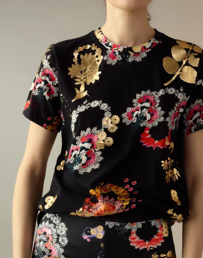 Women Cynthia Rowley Tops Gold Foil TShirt Gldmlt Women Cynthia Rowley Tops Gold Foil TShirt Gldmlt