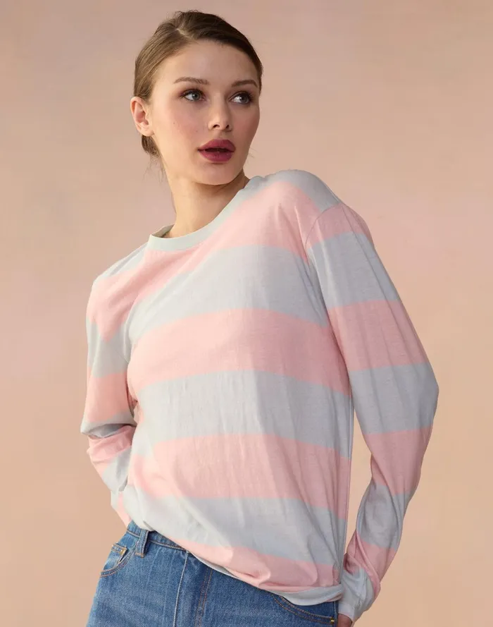 Women Cynthia Rowley Tops Long Sleeve Everyday Tee Pink Women Cynthia Rowley Tops Long Sleeve Everyday Tee Pink