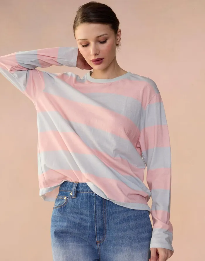 Women Cynthia Rowley Tops Long Sleeve Everyday Tee Pink Women Cynthia Rowley Tops Long Sleeve Everyday Tee Pink