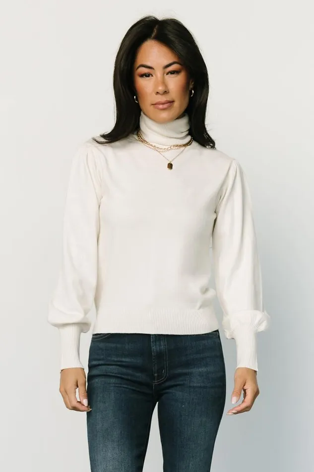 Women Danica Turtleneck Knit Top Ivory Baltic Born Blouses and Shirts
