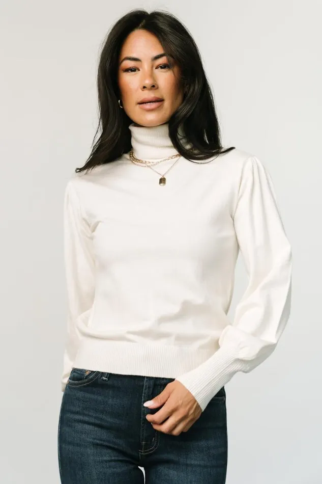 Women Danica Turtleneck Knit Top Ivory Baltic Born Blouses and Shirts Women Danica Turtleneck Knit Top Ivory Baltic Born Blouses and Shirts