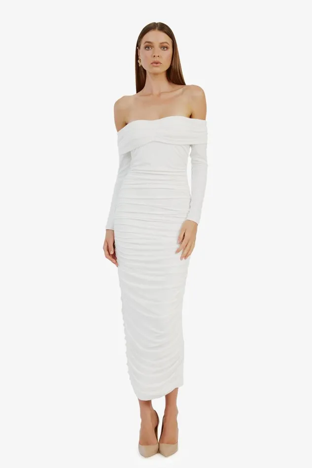 Women Day To Night Dresses Bardot Arkie Knit Maxi Dress In Ivory Ivory Women Day To Night Dresses Bardot Arkie Knit Maxi Dress In Ivory Ivory