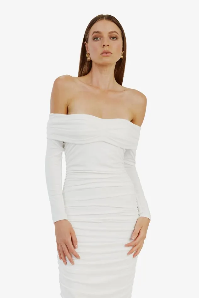 Women Day To Night Dresses Bardot Arkie Knit Maxi Dress In Ivory Ivory Women Day To Night Dresses Bardot Arkie Knit Maxi Dress In Ivory Ivory