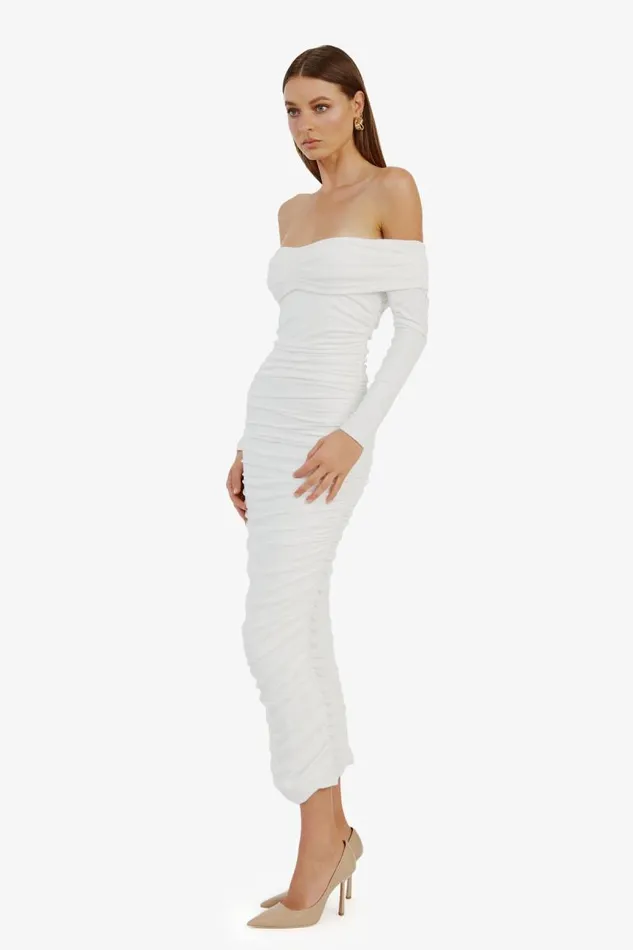 Women Day To Night Dresses Bardot Arkie Knit Maxi Dress In Ivory Ivory Women Day To Night Dresses Bardot Arkie Knit Maxi Dress In Ivory Ivory