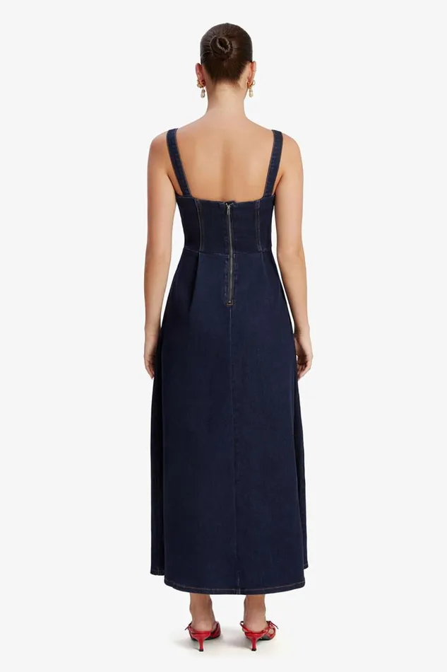Women Day To Night Dresses Bardot Lilah Denim Midi Dress In Dark Dark Women Day To Night Dresses Bardot Lilah Denim Midi Dress In Dark Dark