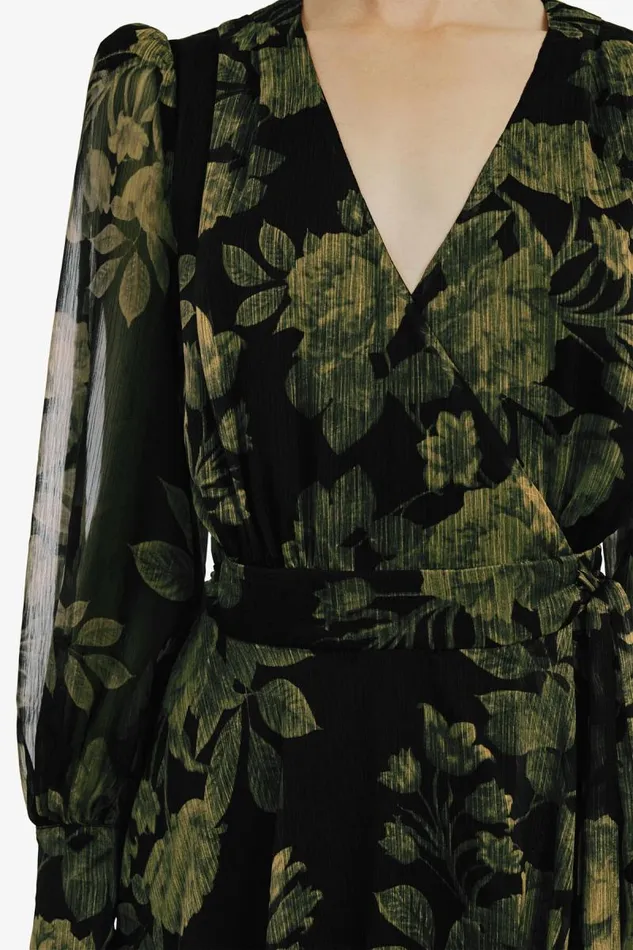 Women Day To Night Dresses Bardot Lucianna Maxi Wrap Dress In Green Flo Green Flo Women Day To Night Dresses Bardot Lucianna Maxi Wrap Dress In Green Flo Green Flo