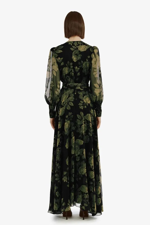 Women Day To Night Dresses Bardot Lucianna Maxi Wrap Dress In Green Flo Green Flo Women Day To Night Dresses Bardot Lucianna Maxi Wrap Dress In Green Flo Green Flo
