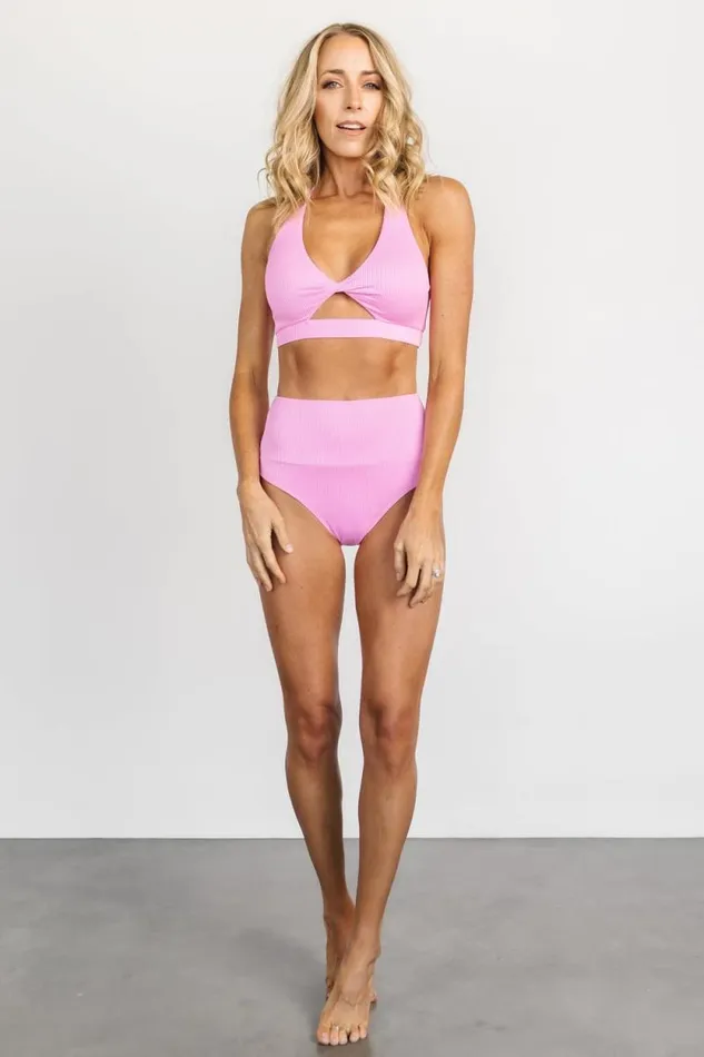 Women Del Mar Ribbed Bikini Bottom Pink Baltic Born Bikini