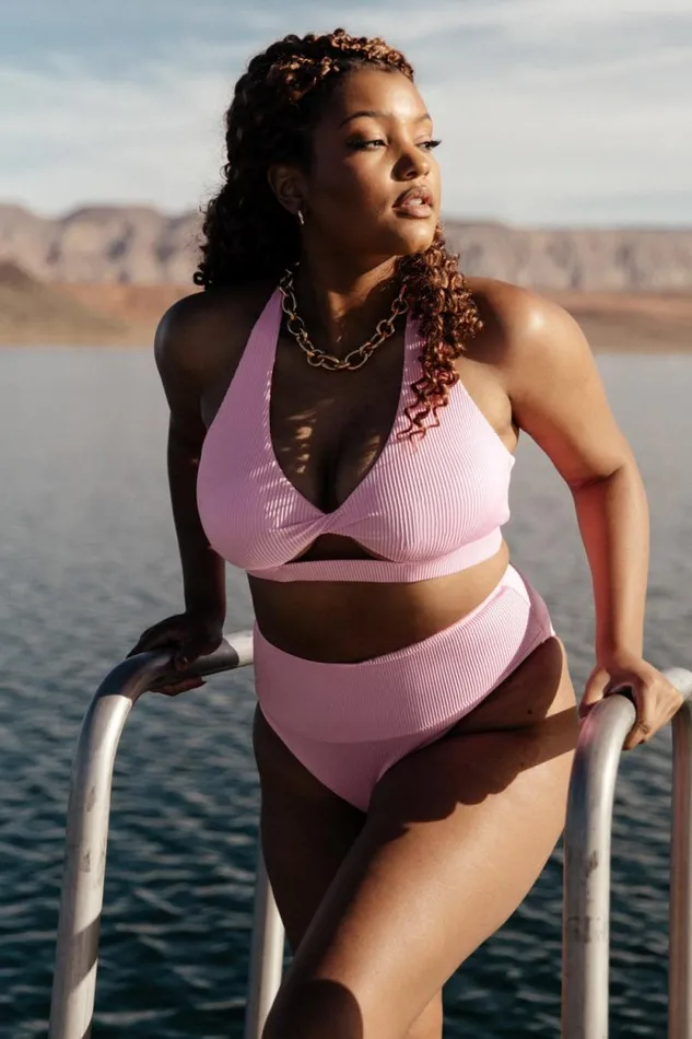 Women Del Mar Ribbed Bikini Bottom Pink Baltic Born Bikini Women Del Mar Ribbed Bikini Bottom Pink Baltic Born Bikini